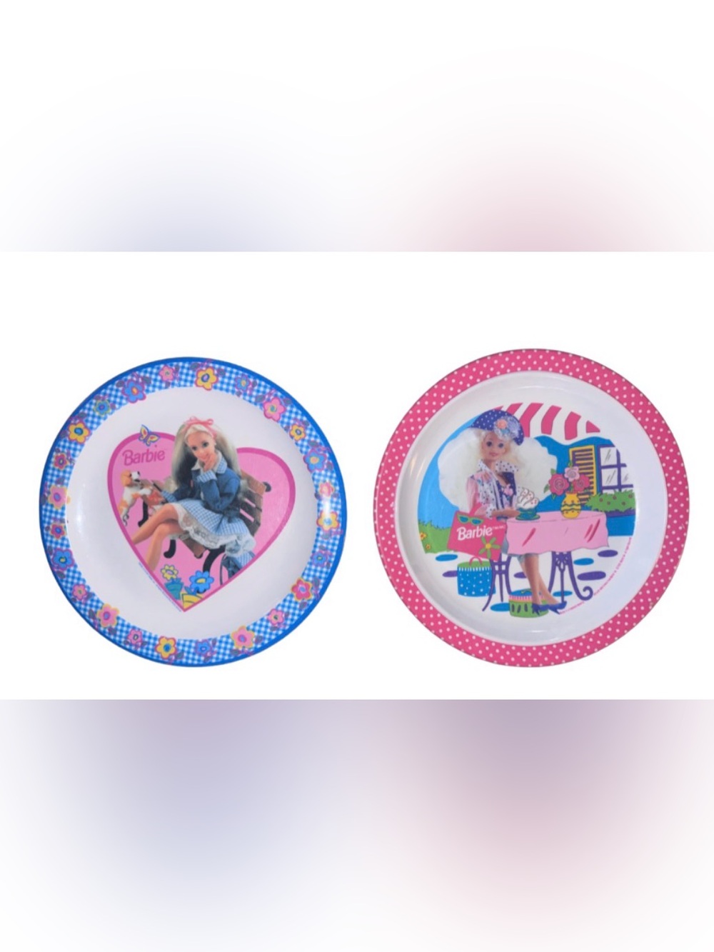 Vintage 1990’s Barbie melamine kids plates